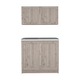 Cabinet Set Zeus, Garage, Light Gray