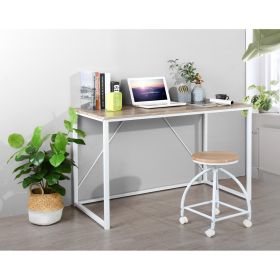 47.2 inch Computer Desk Modern Writing Desk, Simple Study Table, Industrial Office Desk, Sturdy Laptop Table for Home Office, oak & white