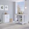 California 2 Piece Kitchen Set, Delos Kitchen Island + Barbados Pantry Cabinet , White /Light Oak