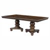 Traditional Style Dining Room Table w Leaf 2x Armchairs and 4x Side Chairs Dining 7pc Set Brown Cherry Finish Upholstered Seat Wooden Furniture