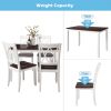 TOPMAX 5-Piece Dining Table Set Home Kitchen Table and Chairs Wood Dining Set, White+Cherry