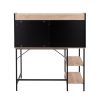 Geo Shelf Contemporary Desk in Black Steel and Natural Wood by LumiSource