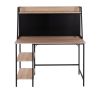 Geo Shelf Contemporary Desk in Black Steel and Natural Wood by LumiSource