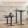 Sweetcrispy Electric Standing Desk with Keyboard Tray Large Ergonomic Computer Desk Home Office Desk,48 x 24 Inches Black