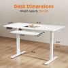 Sweetcrispy Electric Standing Desk with Keyboard Tray Large Ergonomic Computer Desk Home Office Desk,55 x 24 Inches White