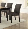 Contemporary Dining Table Ash Black Polyfiber Upholstery 6x Side Chairs Cushion Seats 7pc Dining Set Dining Room Furniture