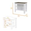 Burlingame 5-Shelf 4-Door 2-piece Kitchen Set, Kitchen Island and Upper Wall Cabinet White and Walnut