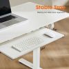 Sweetcrispy Electric Standing Desk with Keyboard Tray Large Ergonomic Computer Desk Home Office Desk,55 x 24 Inches White