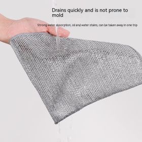 Dishwashing Without Oil Steel Wire Ball Cloth (Option: Double Layer-3 Pieces)