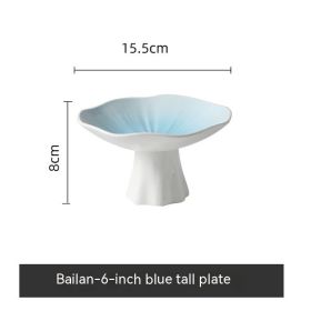 Ceramic Home Snacks High-leg Plate Display Dish (Option: D)