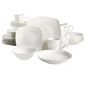 Liberty Hill 30-Piece Dinnerware Set, White (Color: White)