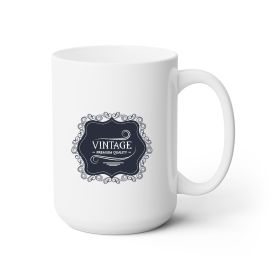 Ceramic Coffee Mug 15oz - Vintage Premium Quality Black White (Title: Default Title)